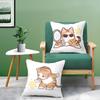 Cute Cat Athlete Childlike Heart Pillow Case Comfort Sofa Bed Silky Elegant Invisible Zipper Decorative Cushion Cover