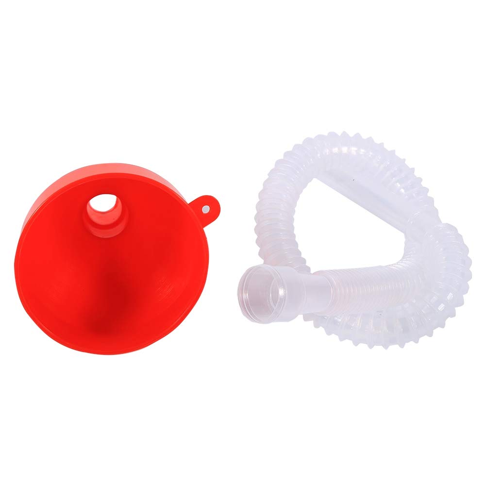 Gorgeri Funnel with Hose, Universal Car and Motorcycle Plastic Filled Funnel Lubricating Tool with Clear Soft Pipe Spout (Gasoline, Diesel)
