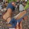 Scarpe Semplici da Donna Sandali Romani Retrò Estivi Sandali Zeppa Floreali Casual da Donna Pantofole da Donna con Zeppa