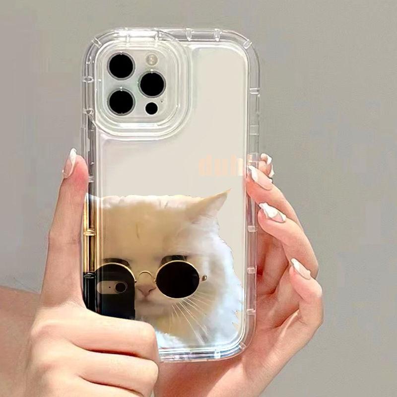 Cat and Dog Phone Case For Couples Besties iPhone 16 E 15 14 13 12 11 Pro Max Plus Mini X XS XR SE 2020 2022 Transparent