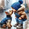 5d Diy Diamond Painting Girl Dog Portrait Diamond Embroidery Seaside Full Round Drill Cross Stitch Kits Gift