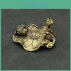 Lotus Messing Retro Neu Goldfisch Blatt Miniatur Statue Heimdekoration Räucherstäbchen Messing Skulptur Schreibtisch Dekoration