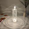 LED Candle Lights Romantic Rose Shadow Flameless Candles Lamp Elegant Crystal-like Pillar Candles