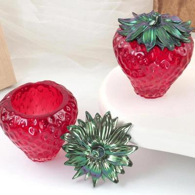 DIY Kristall Epoxidharz Aufbewahrungsbox Form Erdbeere Aufbewahrungsbox Obst Muster Aufbewahrungsglas Silikon Schmuck Organizer Form