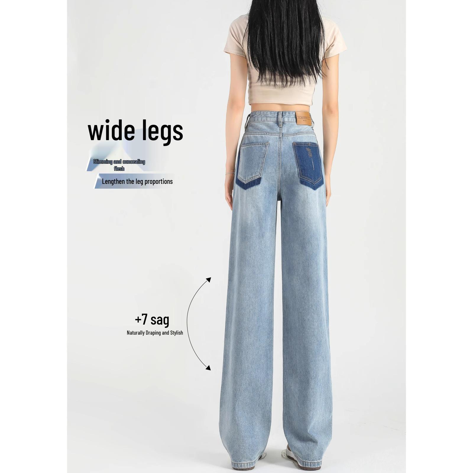 

Женские джинсы ретро с высокой талией и широкими штанинами - Стройнящий стиль длиной до пола для весны/лета 2025 27 (96-105 lbs recommended)