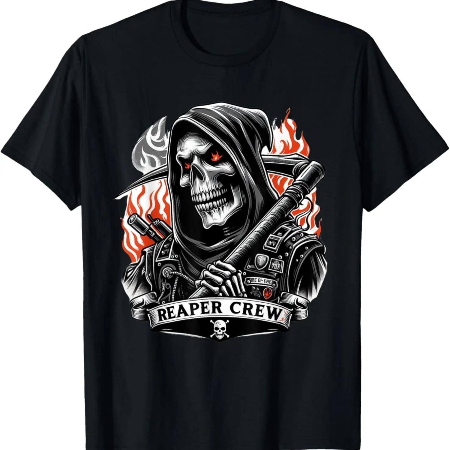 Футболка Reaper Crew Череп Коса Смерти Мертвый Готика Хоррор S чёрный