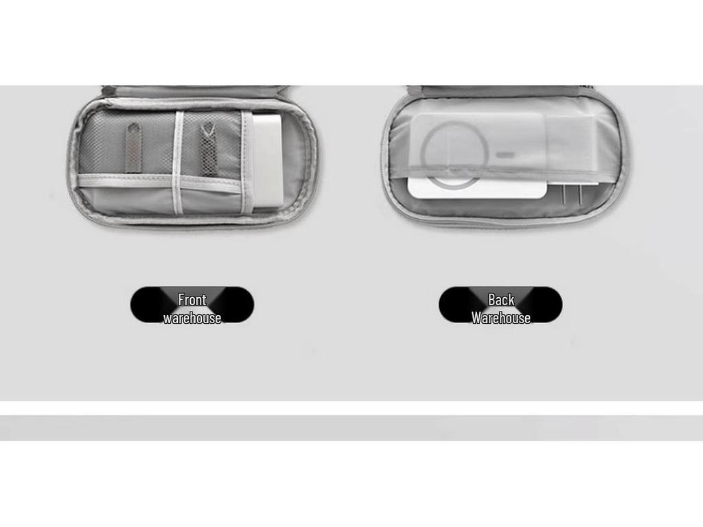 Portable Travel Essential: Data Cable, Power Bank, and Earphone Storage Bag