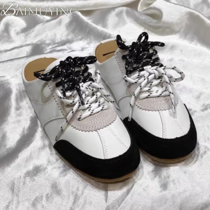 Fashion Casual Sneakers Women Slippers Lace Up Mules Shoes Woman Flat Sandals 2025 Trend Brand Sport Design Running Slides Zapatos Mujer