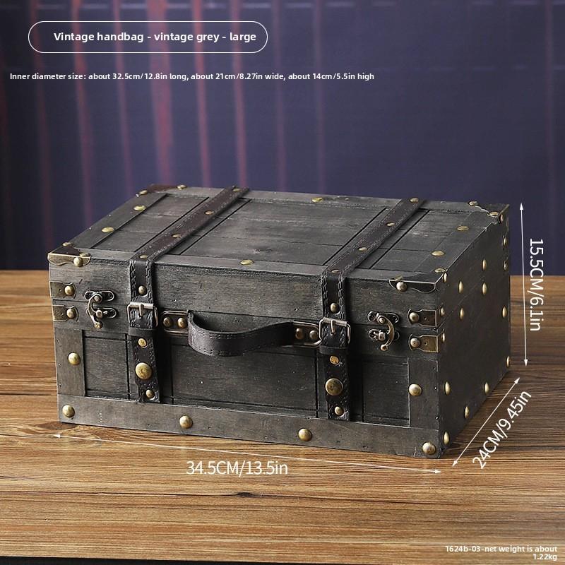 Vintage Wooden Portable Storage Box With Lid For Jewelry Collectibles And Personal Items