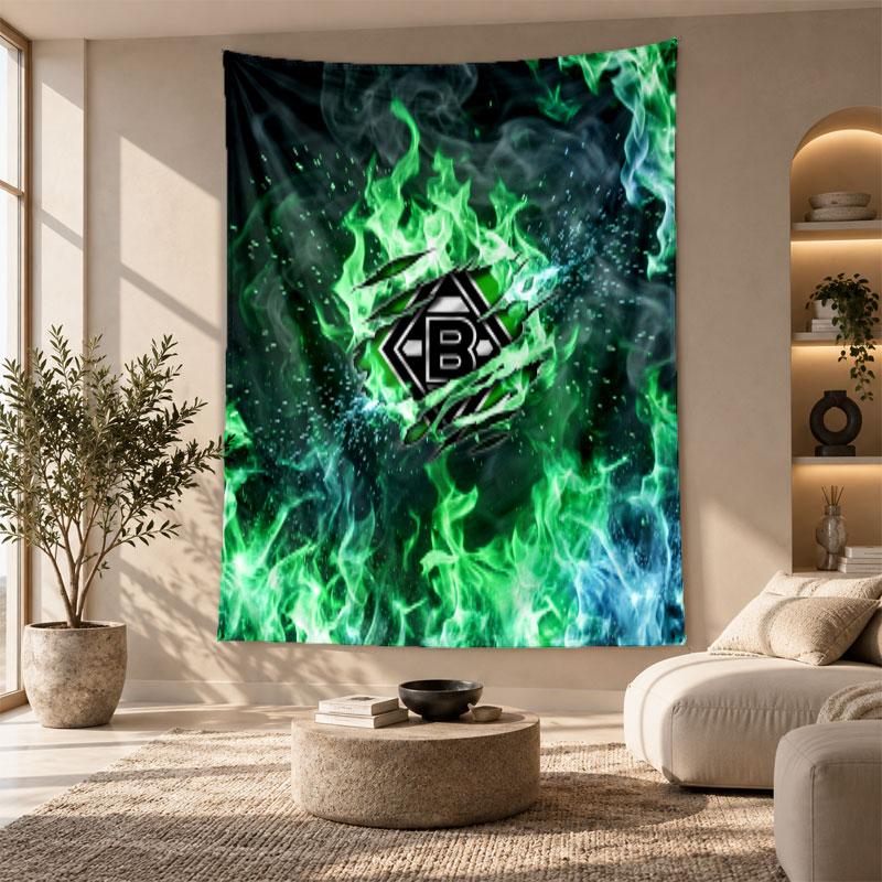 Decorative Tapestry,Borussia Mönchengladbach Printed Wall Art, Lightweight Wall Hanging For Bedroom Background