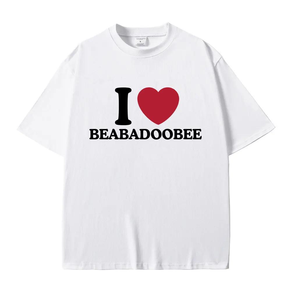 I Love Beabadoobee Graphic Print T-shirt Summer Men Women Fashion Casual Pure Cotton Short Sleeve Male Hip Hop Oversized Tshirt