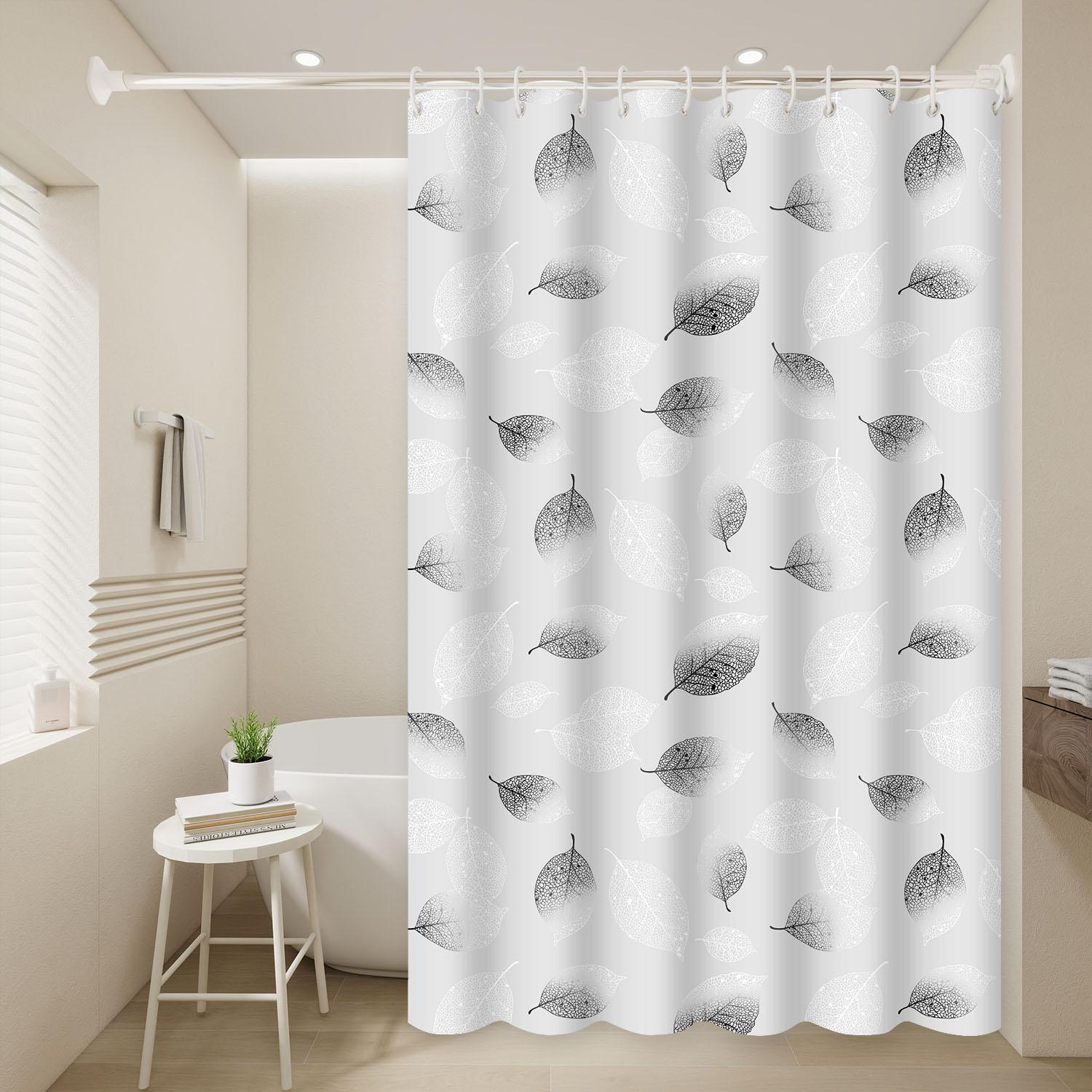 1pc fresh green leaves Popular Shower Curtain Waterproof PEVA Botanical Bathroom Decor 80*180cm
