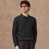 Judger Men's Cashmere Silk Blend Ribbed Knit Long-Sleeve Polo