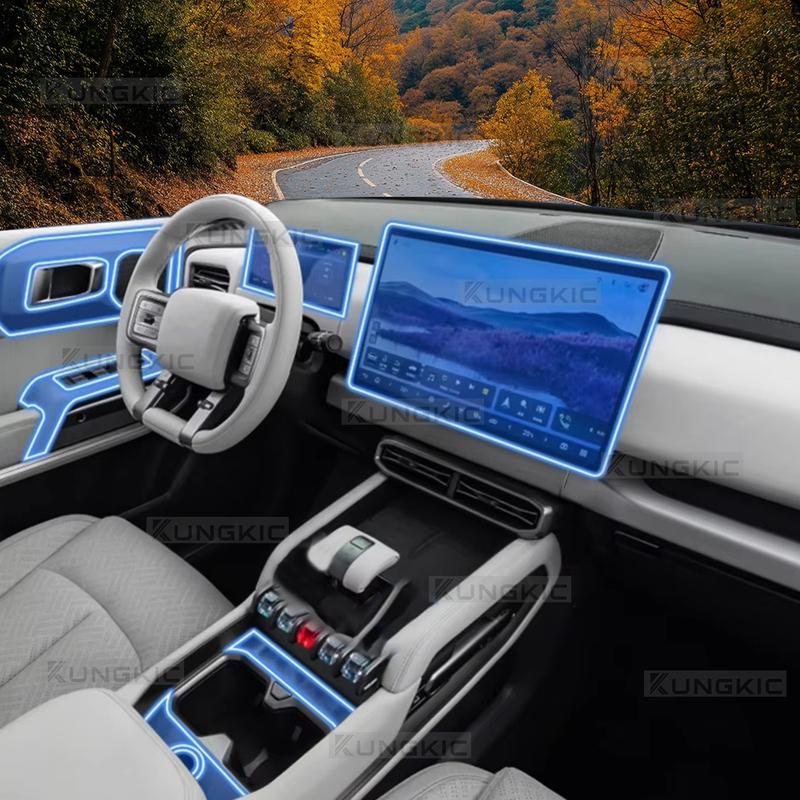 Für BYD Formula Leopard Titanium 3 2025-up Innenfolien-Aufkleber TPU Schaltgetriebe Navigationsbildschirm Schutz Kratzfeste Zubehörteile