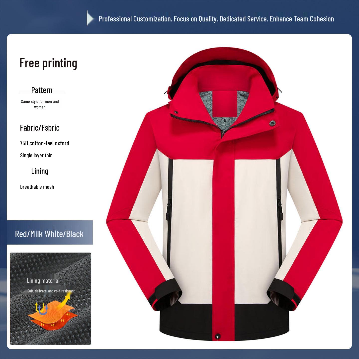 

Celebrity Style Unisex Outdoor 3-in-1 Mountaineering Suit: Autumn/Winter Waterproof, Windproof, Warm Jacket Set XL