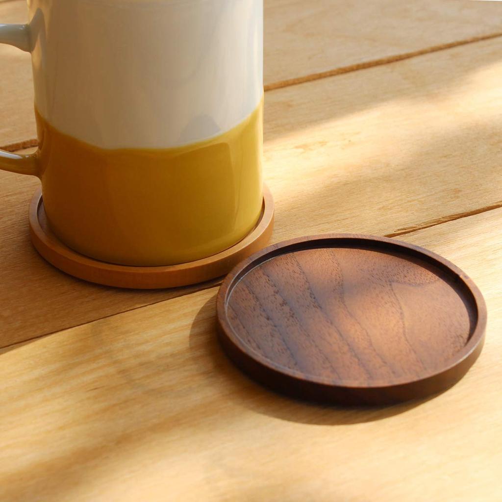 [Coaster Round] Luxurious Wooden Coaster Made from Natural Solid Wood (cherry)