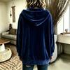 Autumn Winter Solid Color Casual Fashion Button Hooded Gold Velvet Long Sleeve Cardigan Coat Women