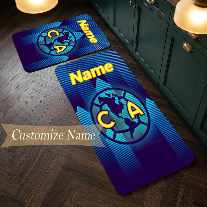 Club America (5) Customize Name Flannel Kitchen Mat Soft Non-Slip Kitchen Floor Runner Rug for Home Kitchen Decor