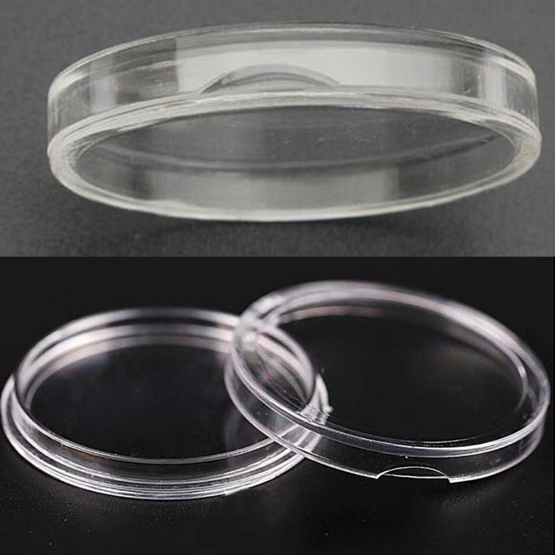 10 Buc 35Mm Aplicat Carcase Rotunde Transparente Capsule Depozitare Monede Suport Rotund Plastic