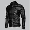 Locomotive Men's Leather Jacket Spring and Autumn European Size Stand-up Neck Cardigan Handsome Flying Suit Leather Jacket Men's Jacket