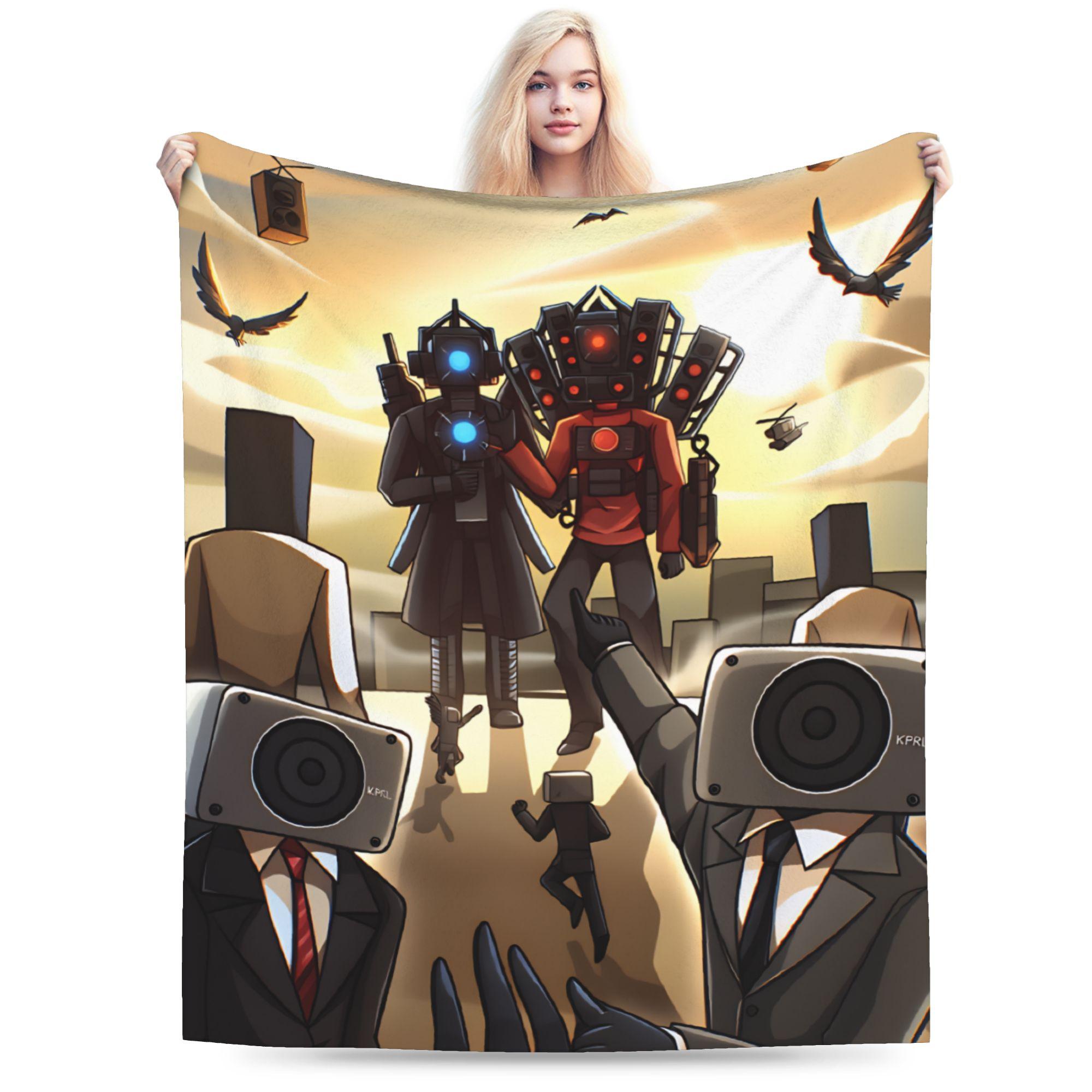 Skibidi Toilet Speakerman Flannel Blankets Winter  Warm Throw Blanket for Boy Girl Couch Chair Comfortable Bedspread Sofa Bed 30x40in