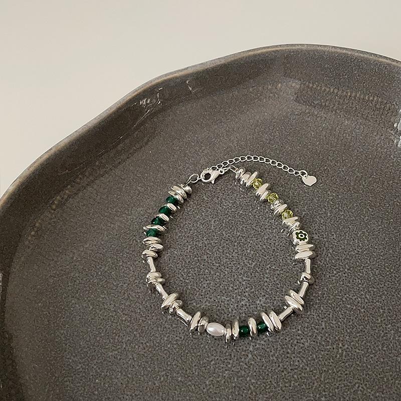 

Легкий роскошный нишевый браслет с серебряным жемчугом Love для женщин, простой, индивидуальный, модный, темпераментный, трендовый, универсальный браслет, ювелирные изделия