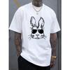 European Size Men'S New Stylish And Personalized Easter Bunny Letter Design Print Casual Short-Sleeve Shirt, Perfect for a Cool, Fashionable
