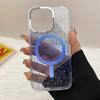 Applicable To IPhone16ProMax Color Magnetic Suction Phone Case Apple 15 Transparent Diamond Flash Powder Anti Fall 14 Protective Case