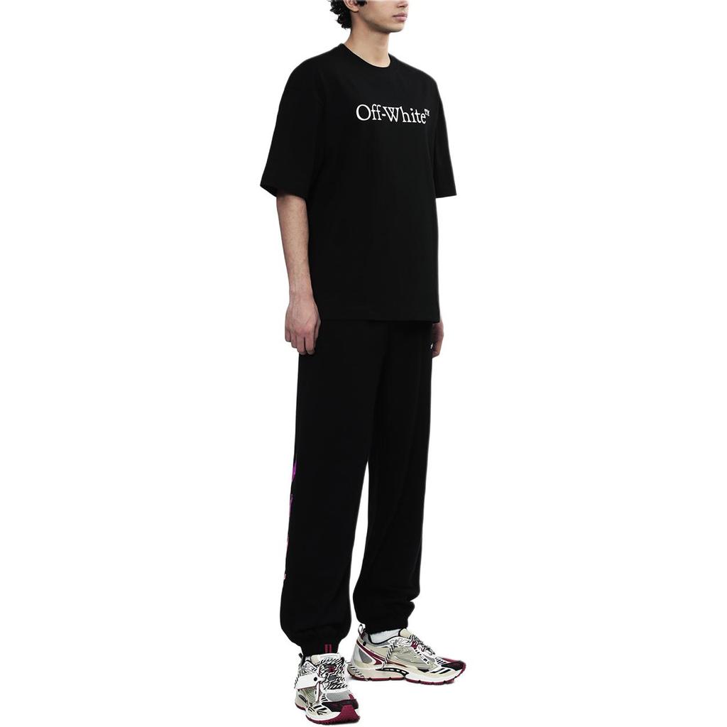 Off-White Big Bookish Skate Tee Black/White Men Tops OMAA120C99JER0081001