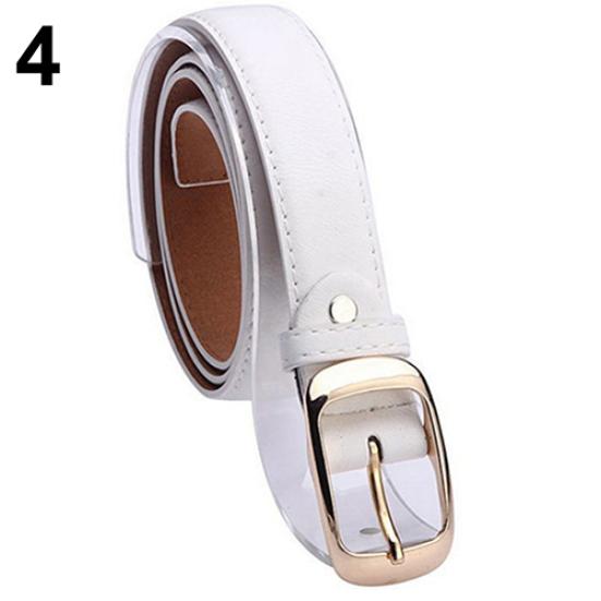 Fashion Women Faux Leather Alloy Pin Buckle Waist Strap Belt Slim Waistband
