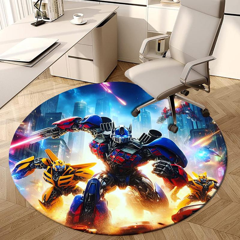 1pc TransformersRevenge of the Fallen Round carpet, Made of Polyester,Perfect for Decorating Office Chairs, Living Rooms,Vibrant Decorative Rug