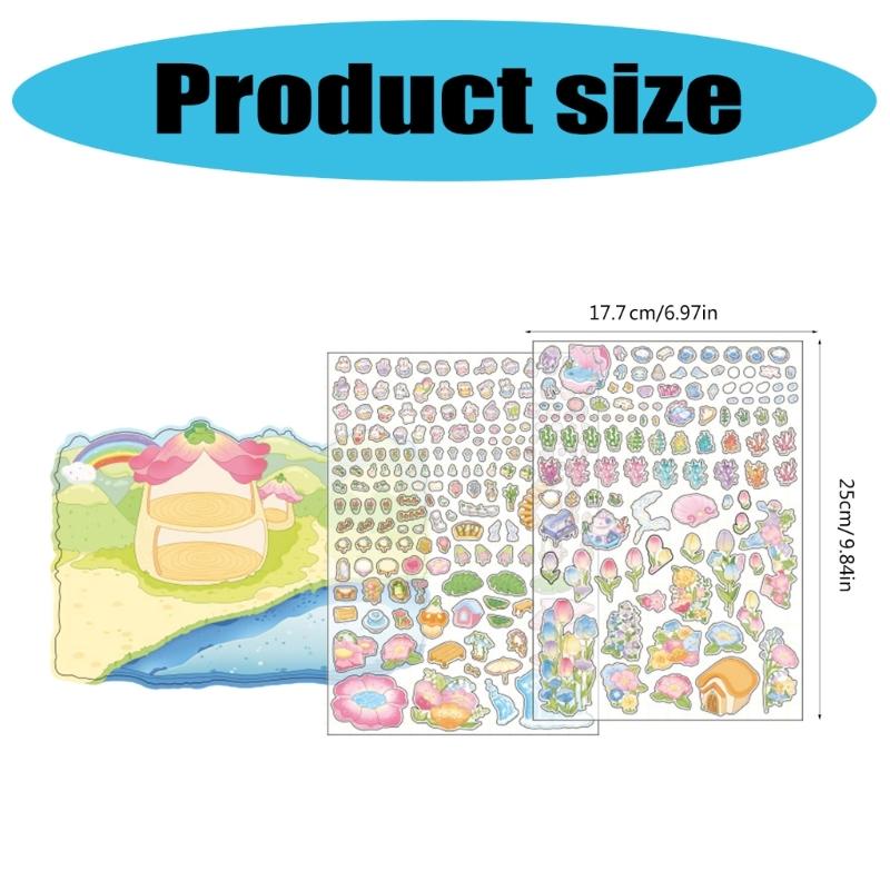 Fun 3D Miniature Scene Sticker Miniature Rainbow Land Chocolate Factory Sticker for Craft Scrapbooking Journal Notebook