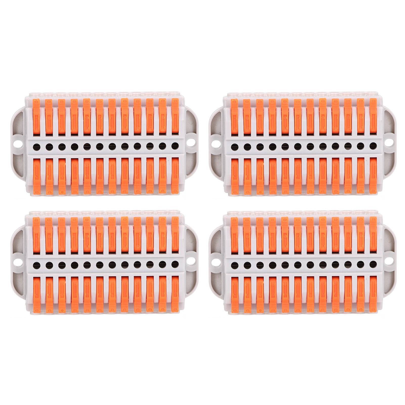 

4Pcs Compact Wire Conductor ABS Copper Flame Retardant Quick Conductors Terminal Block