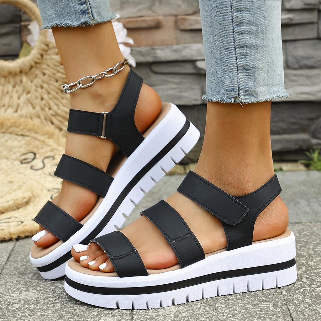 Fashion Fashion New Summer Fashion Outdoor Sandals Punk Beach Wedges Women Shoes Wedge Female Platform Buckle Strap Street Sandals