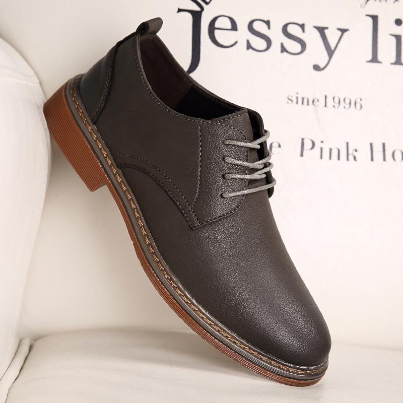 

Весенне-осенние повседневные кожаные туфли, модная обувь, мужские деловые туфли на шнуровке с круглым носком, кеды, британские кожаные туфли, мужские универсальные 44