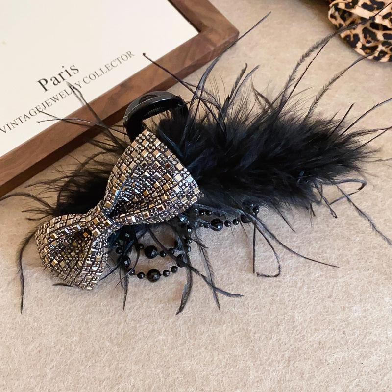 Retro Leopard Print Hair Clip for Thick Hair - Fashionable High-End Shark Grip Accessory