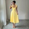 Europe, America and the United States in the summer of 2026 new elegant women's clothing solid color fashionable elegant strap dress women