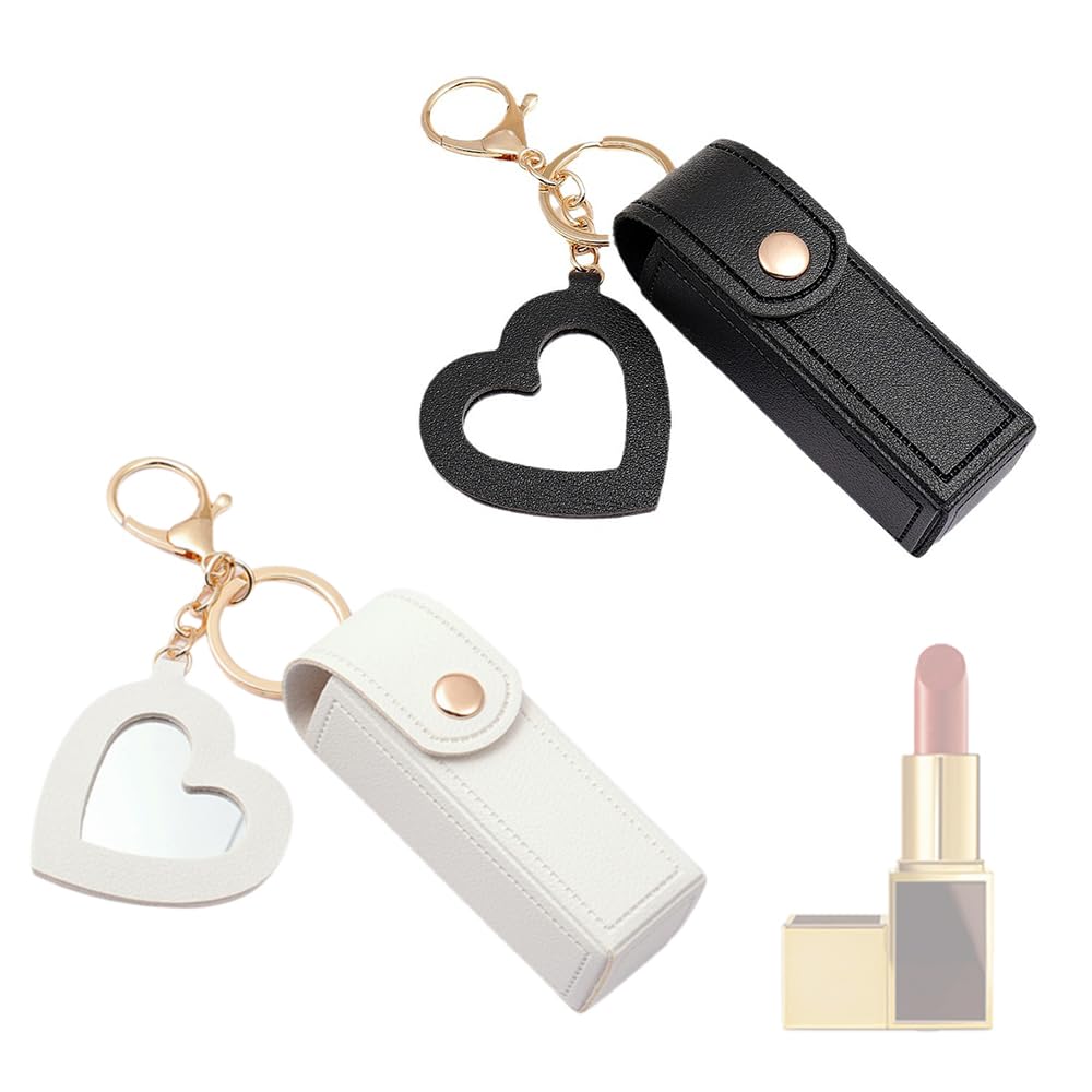 

Набор держателей для губ: Косметичка для губ из мини-ПУ кожи красного цвета [MILANQW] Чехол/Назначение 2, Брелок, Косметичка, Зеркальце и Черный, 9x3x3см, Унисекс, Портативный,