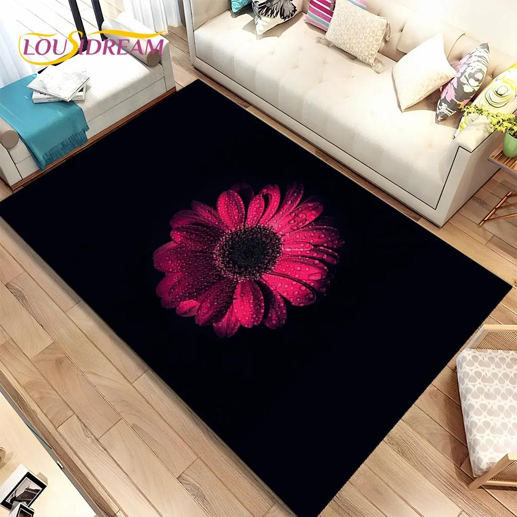 Nordic 3D Daisy Flower Area Rug,Carpet Rug for Home Living Room Children Bedroom Sofa Doormat Decor,kids Play Non-slip Floor Mat
