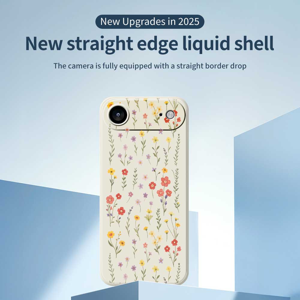 For iPhone 17 Air Case Flowers and Grass Pattern Printing Straight Edge TPU Phone Back Cover
