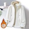Veste polaire à capuche pour homme avec fermeture éclair et cordon de serrage, manteau d'hiver épais et chaud pour un usage quotidien, capuche zippée