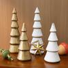 Christmas Tree Wooden Ornaments, Christmas Indoor Tabletop Window Decorations, Golden Christmas Tree Decorations