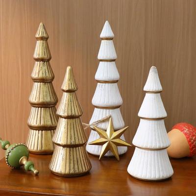 Weihnachtsbaum Holzschmuck, Weihnachts-Tischdekorationen für Innen, Goldene Weihnachtsbaumdekorationen