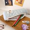 Style Large Capacity Pencil Case With Plush Snowman Design For Students And Office Use