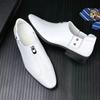 Fashion White Mens Casual Loafers Driving Fashion Male Comfortable Business Formal Spring Leather Men Lazy Metal Dress Shoes