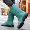 Jundeng medium tube British men's rain boots outdoor trend foot cover men's waterproof boots cowboy medium tube boots travel replacement rubber shoes