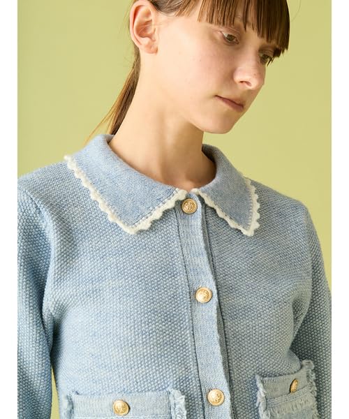 Furfur Tweed Knit Jacket RWNT254043SAXF