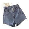 Plus Size High-Waisted A-Line Denim Shorts - Spring/Summer Loose, Slimming, Wide-Leg Hot Pants for Women