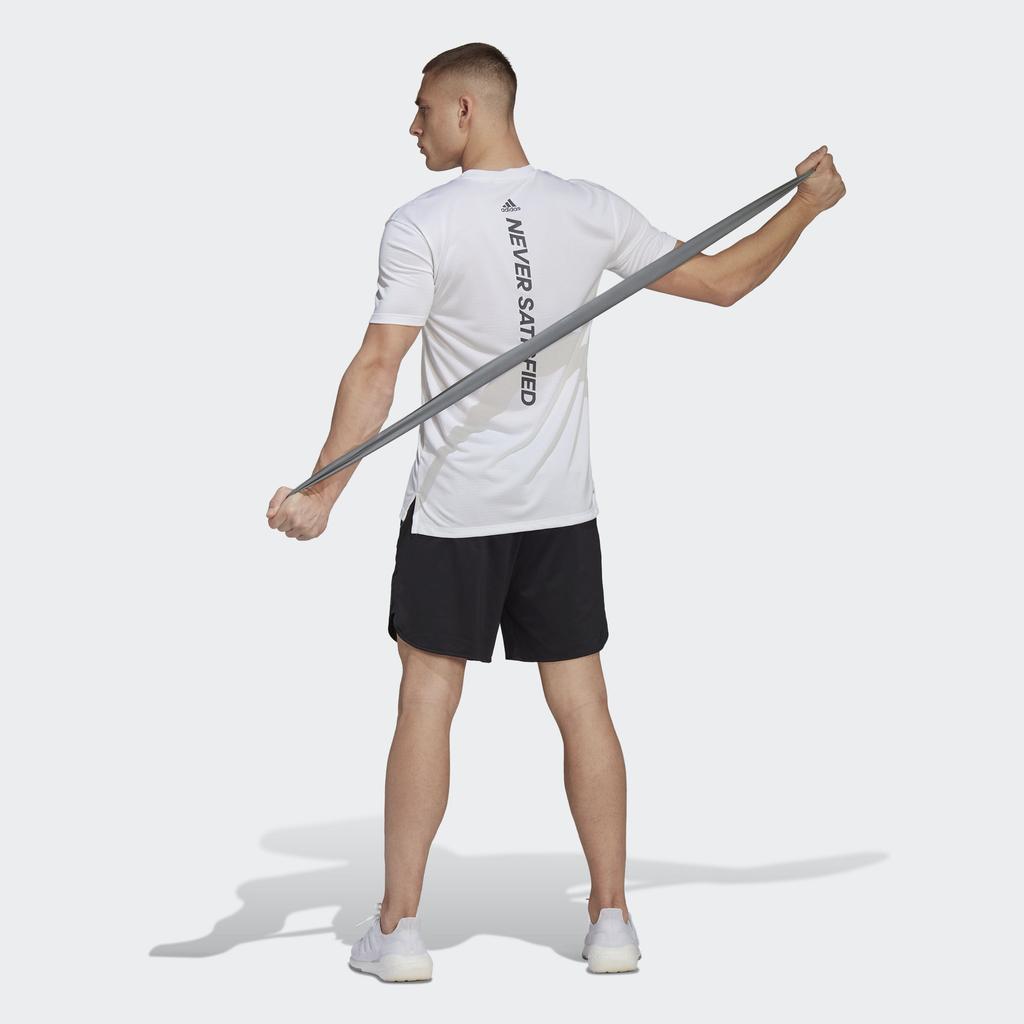 Adidas T Shirts Men's White Crew Neck Moderate HT9053