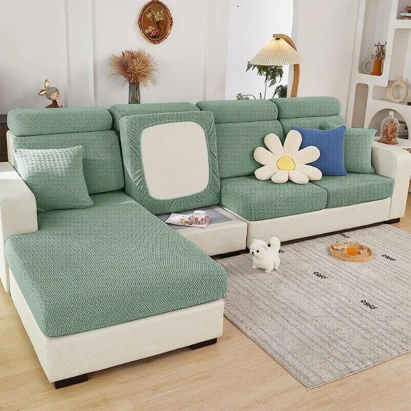 Huse elastice pentru canapea, culoare solidă, jacquard, pernă de canapea, huse pentru scaun, huse detașabile pentru canapea în formă de L, sufragerie, animale de companie, acasă pentru copii